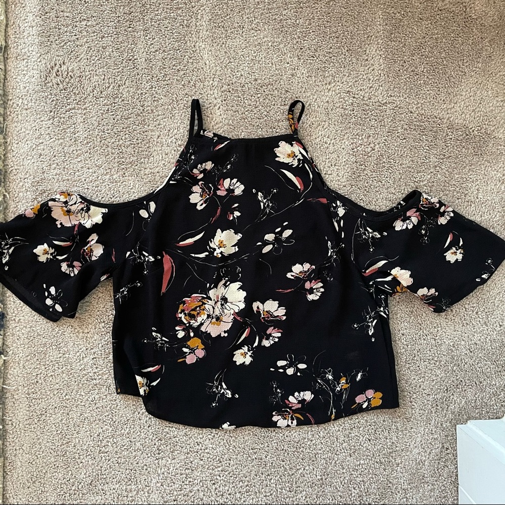 BISHOP + YOUNG Black Cold Shoulder Top